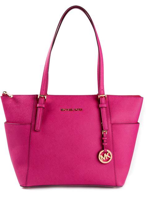 michael kors shopper schwarz pink|michael kors handbags pink.